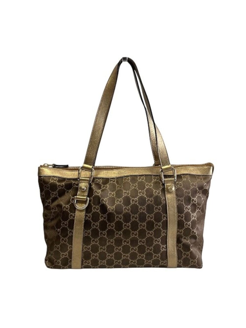 Gucci Abbey Handbag Leather GG Canvas